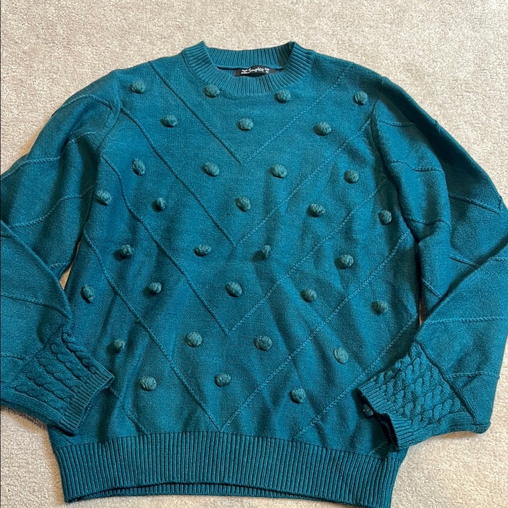 Teal Textured Sweater